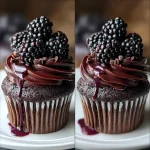 Decadent Dark Chocolate Blackberry Cupcakes