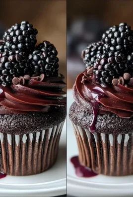 Decadent Dark Chocolate Blackberry Cupcakes