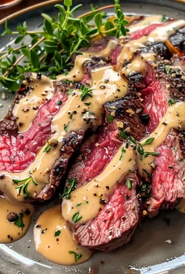 French Seared Steak with Cognac Cream Sauce
