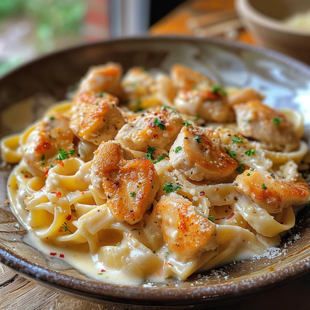 Garlic Butter Chicken Bites with Creamy Parmesan Pasta: An Incredible 7-Step Recipe