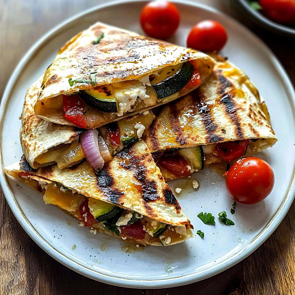 Grilled Mediterranean Veggie Quesadillas
