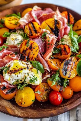 Grilled Nectarine Burrata Prosciutto Salad