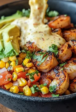 Grilled Shrimp Bowl with Avocado, Corn Salsa & Creamy Garlic Sauce: An Incredible 7-Ingredient Recipe