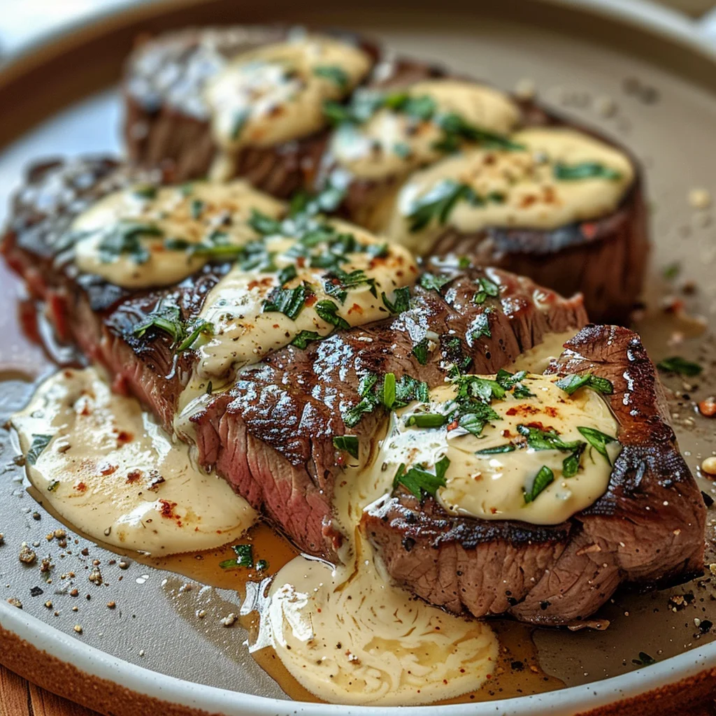 Juicy Steak with Creamy Garlic Sauce