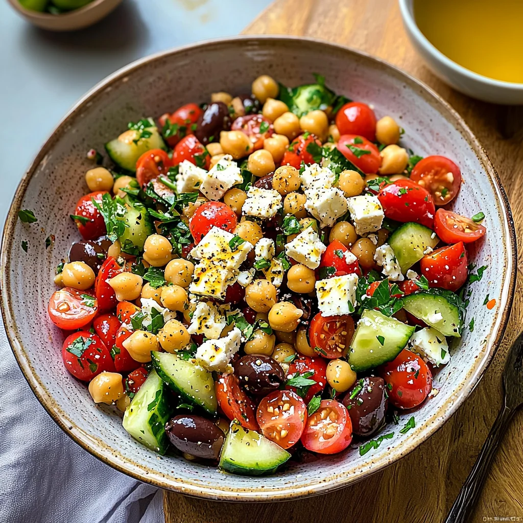 Mediterranean Chickpea Feta Salad