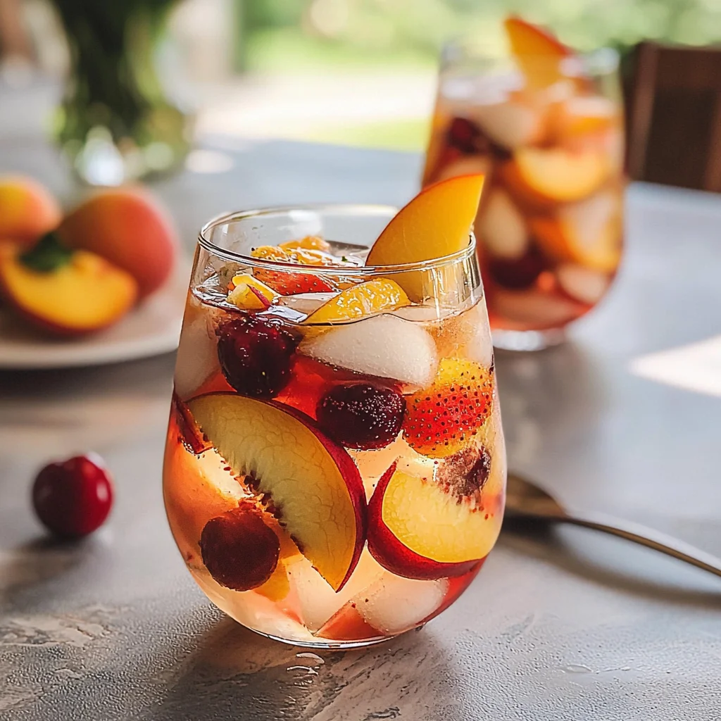 Peach Strawberry Cherry Summer Sangria