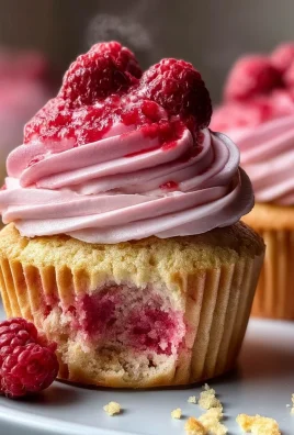 Raspberry Cupcakes with Raspberry Filling and Russian Buttercream