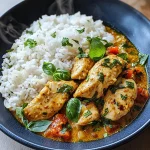 Spiced Coconut Basil Chicken with Rice: A Flavorful Delight