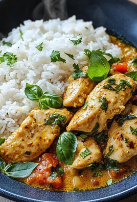 Spiced Coconut Basil Chicken with Rice: A Flavorful Delight