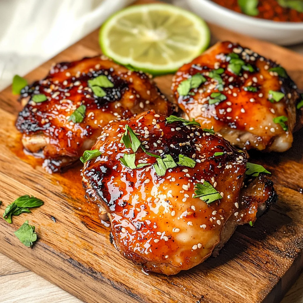 Sticky Sweet Chili Chicken Thighs in Air Fryer