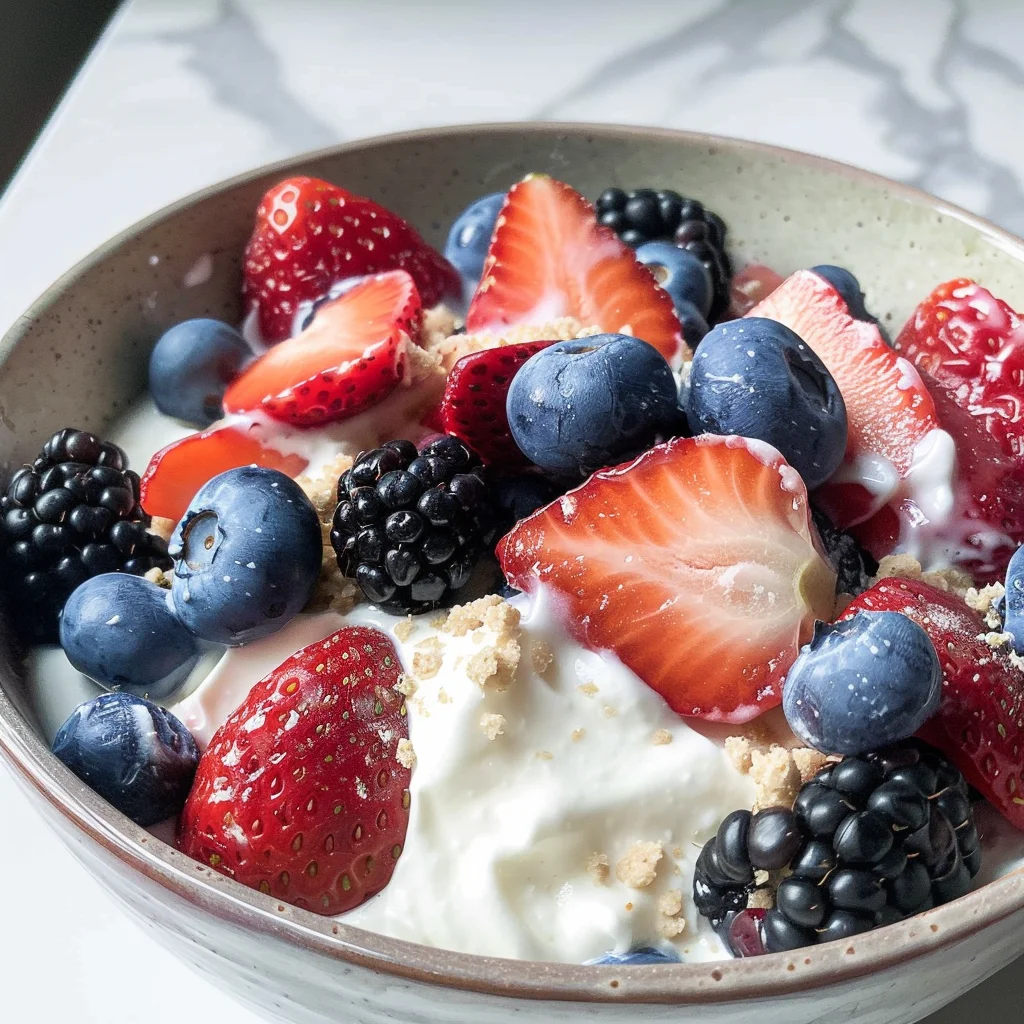Triple Berry Cheesecake Fruit Salad