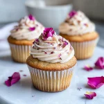 Vegan Cardamom Rose Cupcakes
