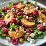 White Peach Raspberry Almond Salad