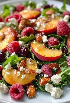 White Peach Raspberry Almond Salad