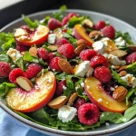 White Peach Raspberry Almond Salad