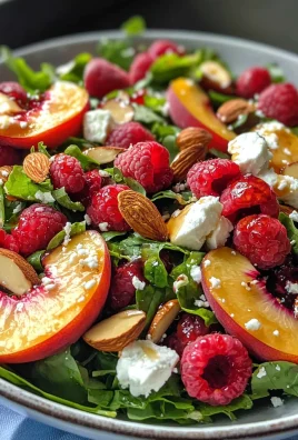 White Peach Raspberry Almond Salad