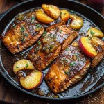 Bourbon Peach Roasted Salmon