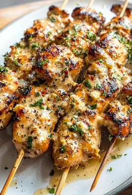 Ranch Garlic Parmesan Chicken Skewers